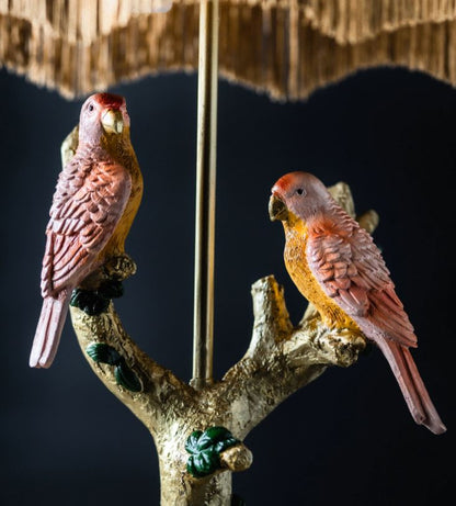 Bordlampe Lampfot Fugler på Gren 44 cm