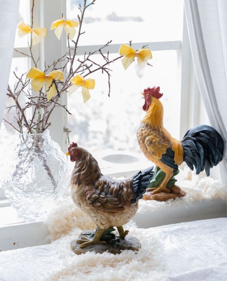 Påskepynt Høne 28 cm