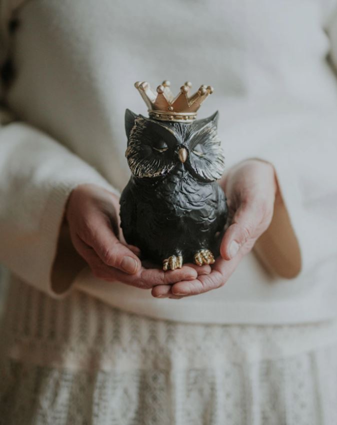 Dekorasjon Ugle Krone Mix 21/17 cm