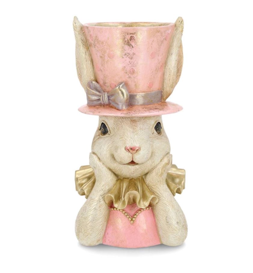 Påskepynt Byste Fru Kanin Hatt Sirkus 34cm