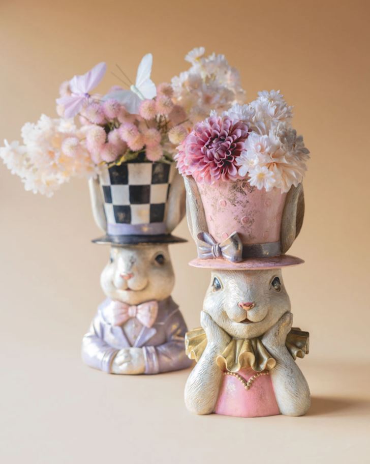 Påskepynt Byste Herr Kanin Hatt Sirkus 34cm