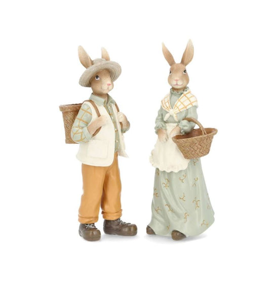 Påskepynt Kaninpar Utflukt Mix 31 cm