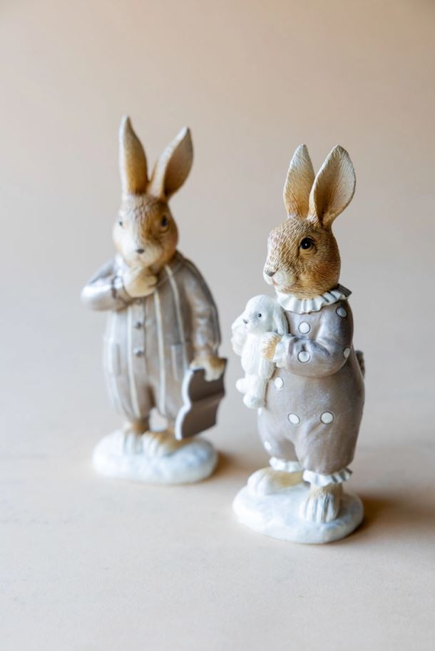 Påskepynt Kanin Pyjamas Mix 17 cm