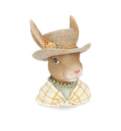 Påskepynt Byste fru Kanin hatt 21 cm