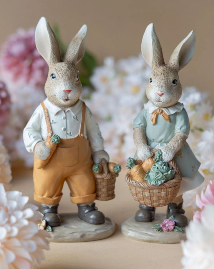 Påskepynt Kanin Gulrotkurv Mix 22 cm