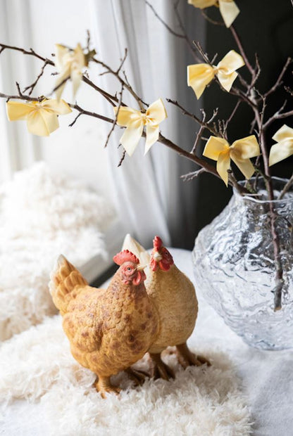 Påskepynt Hønseuduo 22 cm