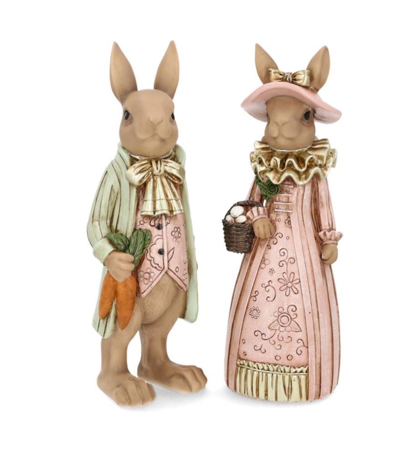 Påskepynt Herr og Fru Kanin Fintkledd Mix 30 cm