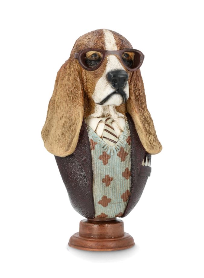 Dekorasjon Byste Basset Hound Briller 40 cm