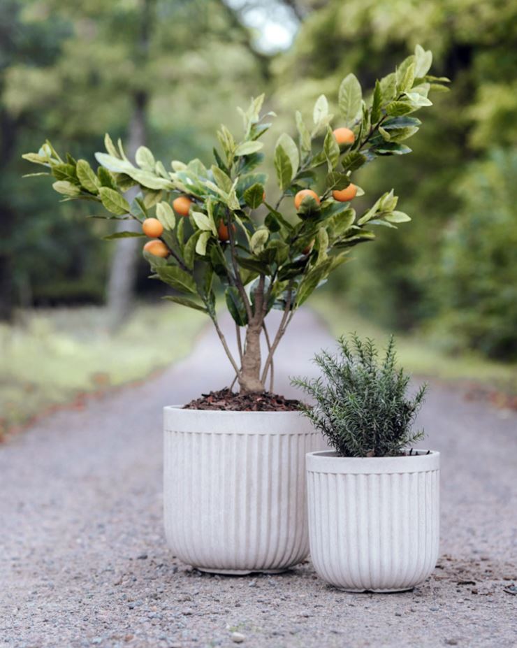 Utendørs Blomsterpotte Catania Marble Ø29/37 cm 2-pack