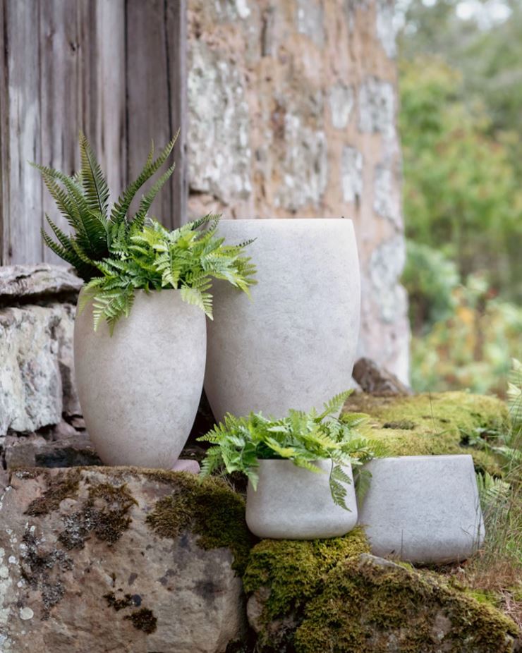 Utendørs Blomsterpotte Carrara Marble Ø27/36 cm 2-pack