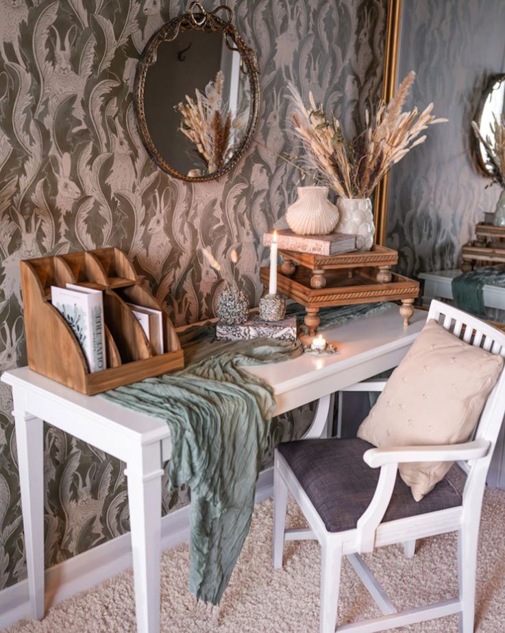 Lysestaker 2-pakning Floral Green Ø10 cm På lager Mars 2026