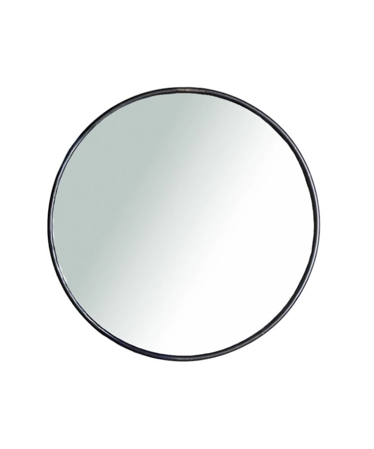 Veggspeil Elbe Ø60cm svart metall