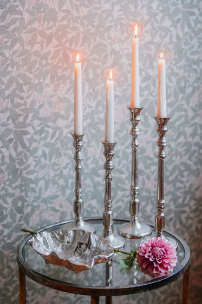 Lysestake Olivia - Sølv 37 cm | Elegant metall-lysestake til kronelys