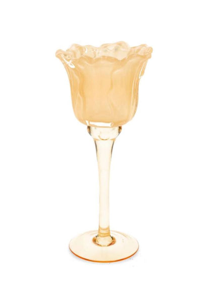 Lyslykt på fot Blomst Aprikos 23 cm