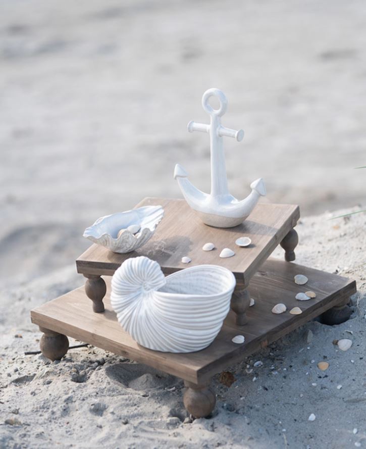 Maritim Dekorasjon Blomsterpotte Skjell 2-pack 20x12x15cm