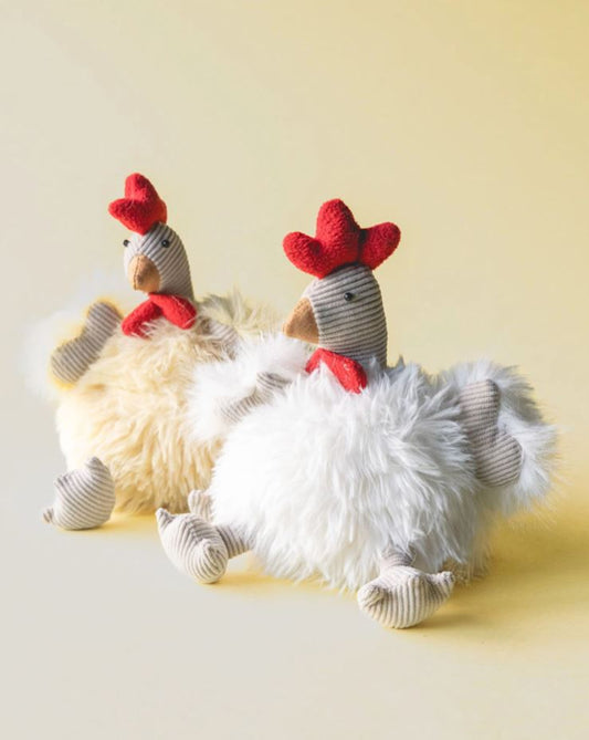 Påskepynt Høner Fluffy 2-pakning Mix