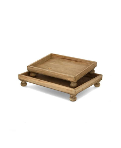 Dekorativt Piedestalbord brun 2-pack 34/40 cm