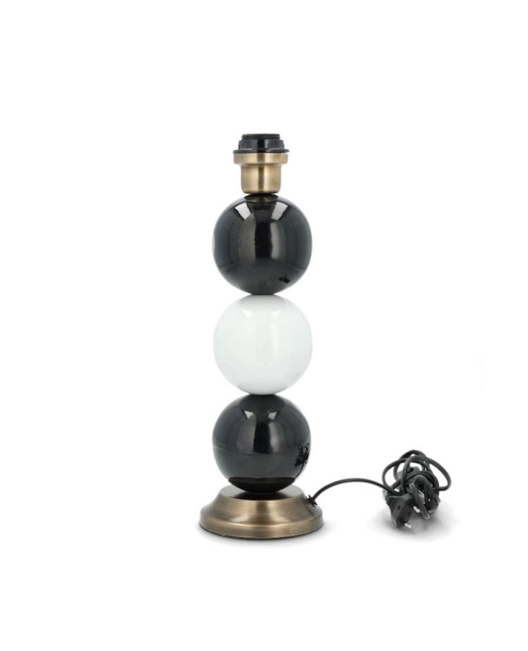 Bordlampe Lampfot Multi Stone Svart/Hvit 39 cm