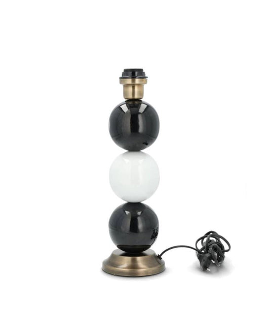 Bordlampe Lampfot Multi Stone Svart/Hvit 39 cm