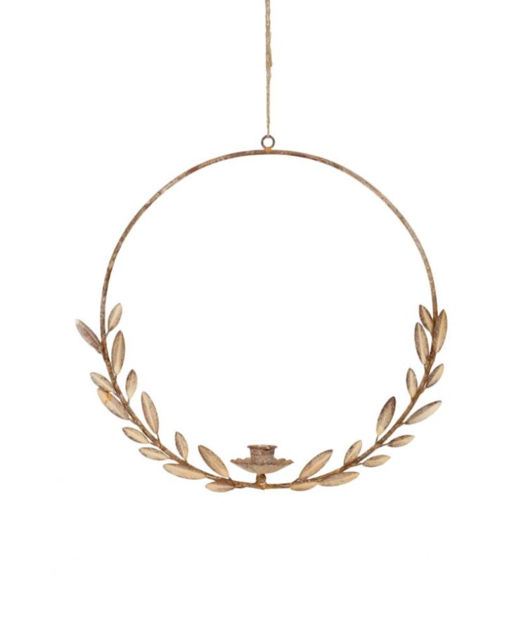 Hengende lysestake Floral Beige 34 cm På lager Mars 2026