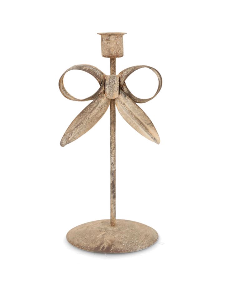 Lysestake Floral Beige 22 cm På lager Mars 2026