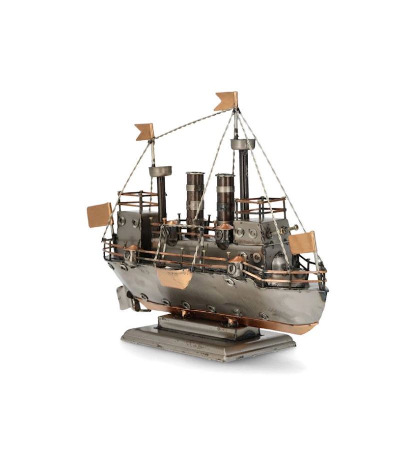 Dekorasjon Båt Metallisk 27 cm