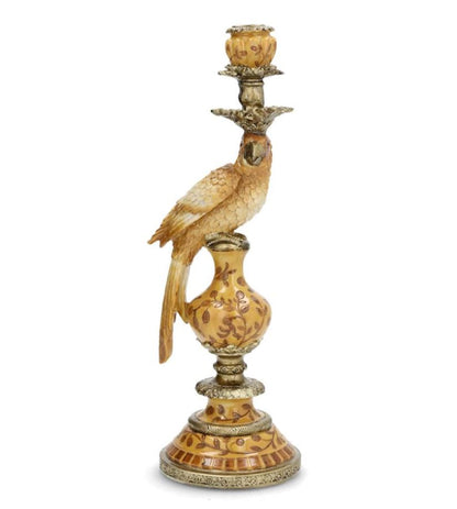 Lysestake Papegøye - Gul poly 40 cm | Eksotisk figurlysestake