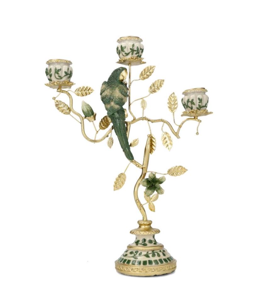 Lysestake Fugleblad Grønn 23x9x32cm