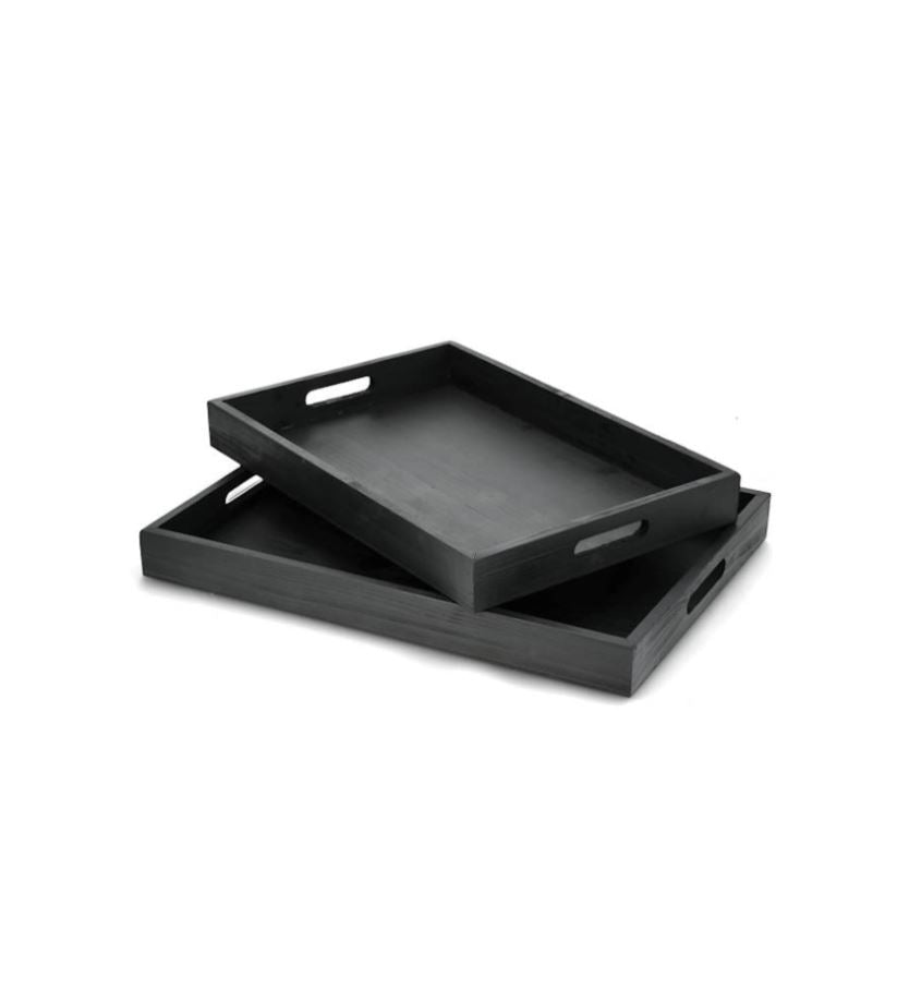 Dekorativt Fat Brett 2-pack 50 cm Svart
