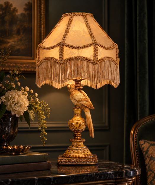 Bordlampe Papegøye 43 cm Gul