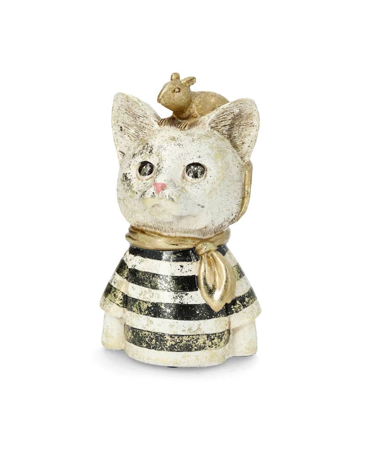 Dekorasjoner Figurer Byste Katt Med Mus 18 cm