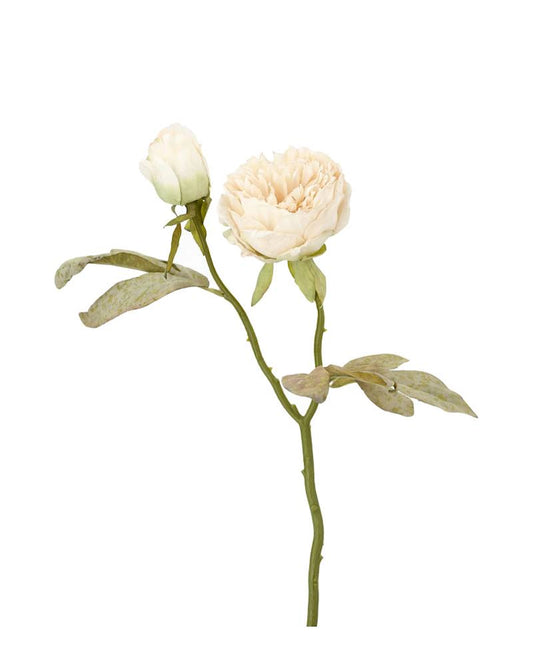 Kunstig stilk Pion Dobbel hvit 3-pakning 50 cm