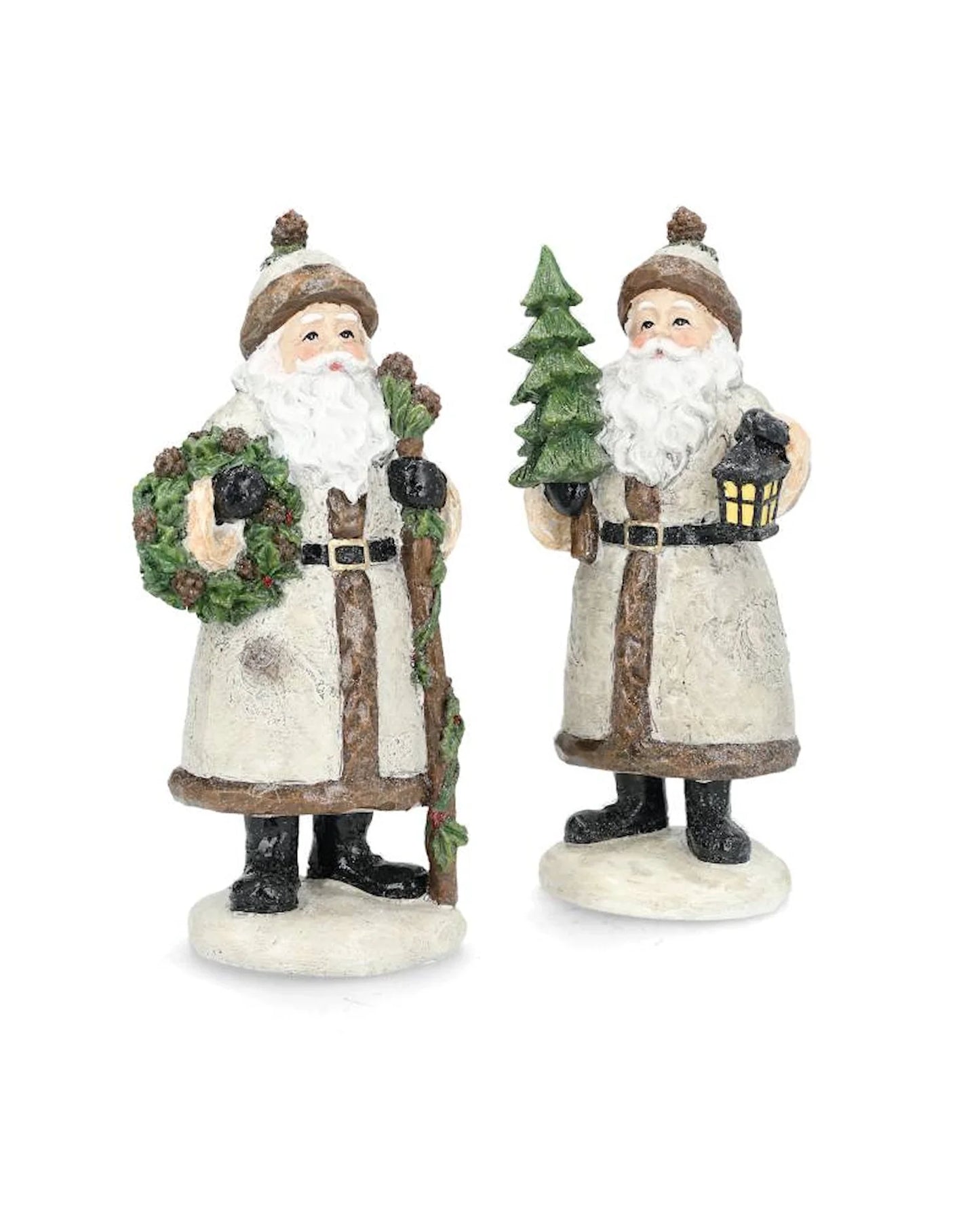 Innendørs julepynt Nisse 2-pakning gran/krans 19 cm