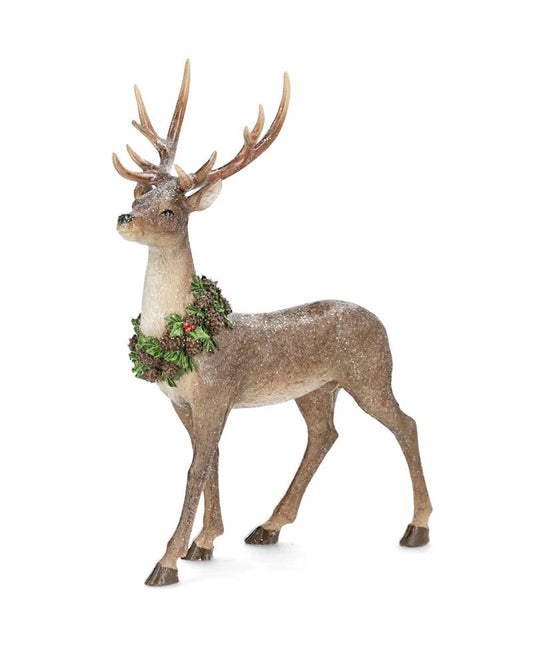 Innendørs julepynt Hjort krans stående 39 cm