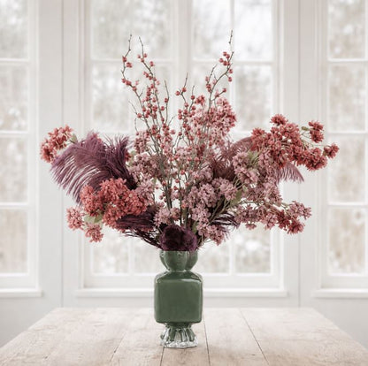 Dekorativ Vase karamell 25 cm grønn