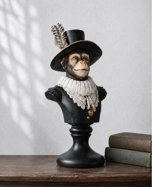Dekorasjon Dyr Ape Bust Menn Poly 20x15x43cm