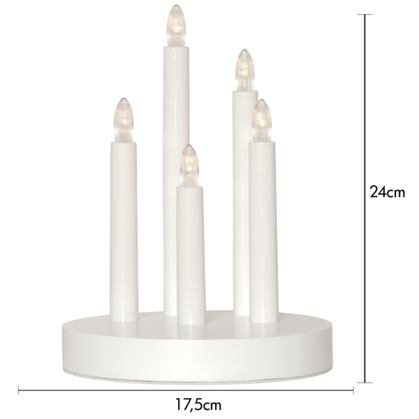 Batteridrevet Adventslysestake Doris 24 cm brun