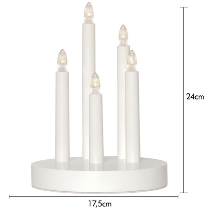 Batteridrevet Adventslysestake Doris 24 cm brun