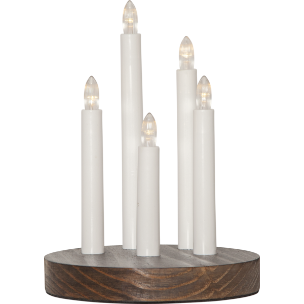 Batteridrevet Adventslysestake Doris 24 cm brun