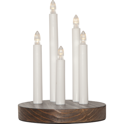 Batteridrevet Adventslysestake Doris 24 cm brun