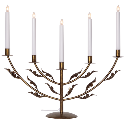 Adventslysestake Eikeblad 53,5x14x48 cm Messing