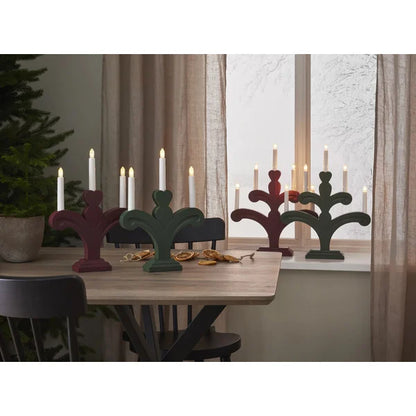 Adventslysestake Batteridrevet 35 cm Rød