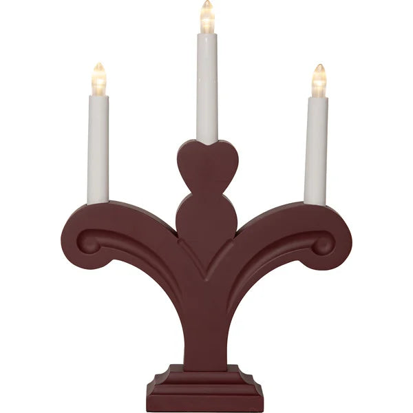 Adventslysestake Batteridrevet 35 cm Rød