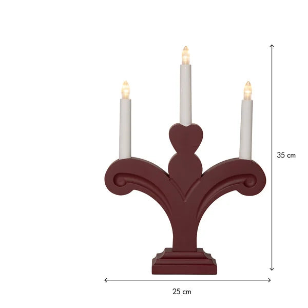 Adventslysestake Batteridrevet 35 cm Rød