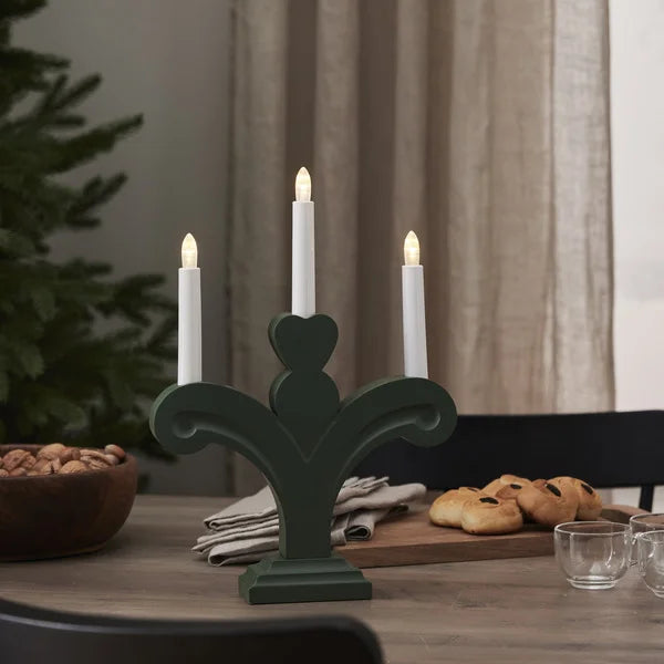 Adventslysestake Batteridrevet 35 cm Rød
