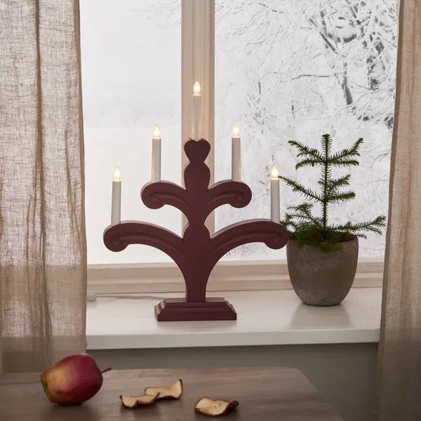 Adventslysestake 48 cm Rød