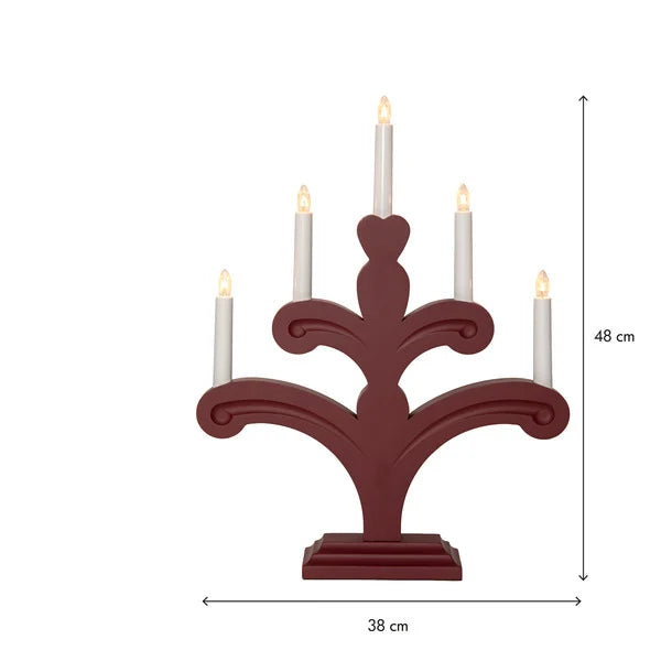 Adventslysestake 48 cm Rød