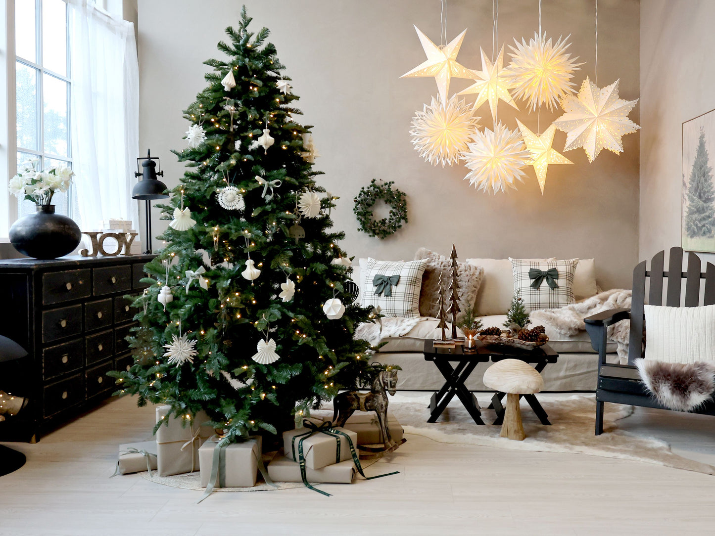 Jul div. Imitert skinn L200/B150 cm natur