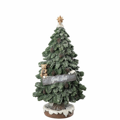 Innendørs julepynt Juletre med skilt God Jul 24 cm