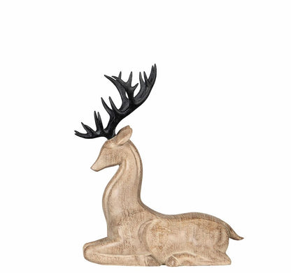Innendørs julepynt hjort som hviler 32 cm